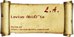 Levius Abiáta névjegykártya
